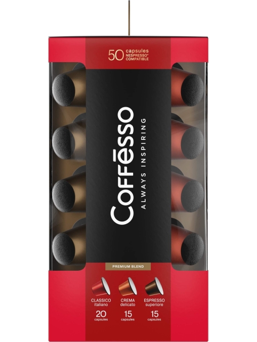 Подарочный набор Coffesso кофе-капсул Nespresso ассорти 50 шт.