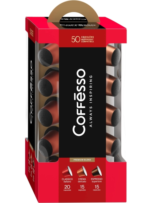 Подарочный набор Coffesso кофе-капсул Nespresso ассорти 50 шт.