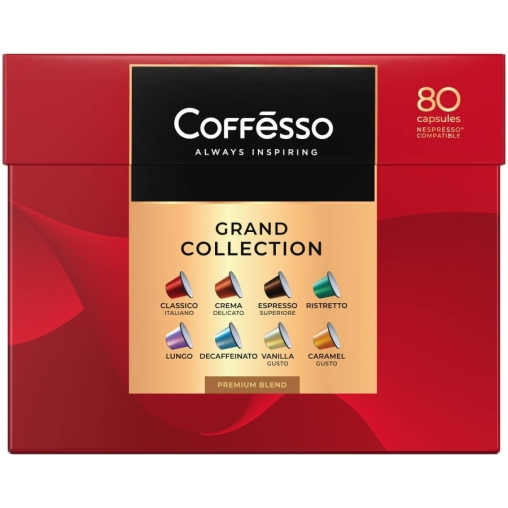 Кофе-капсулы Nespresso Coffesso АССОРТИ 8 вкусов по 5 г коробкой 80 шт.
