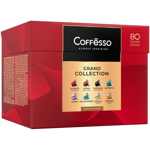 Кофе-капсулы Nespresso Coffesso АССОРТИ 8 вкусов по 5 г коробкой 80 шт.