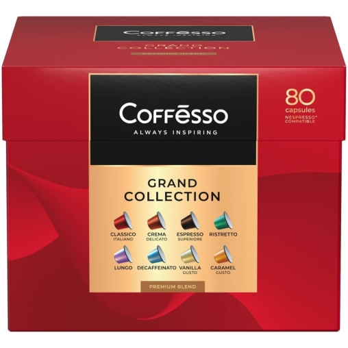 Кофе-капсулы Nespresso Coffesso АССОРТИ 8 вкусов по 5 г коробкой 80 шт.