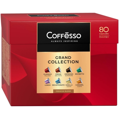 Кофе-капсулы Nespresso Coffesso АССОРТИ 8 вкусов по 5 г коробкой 80 шт.