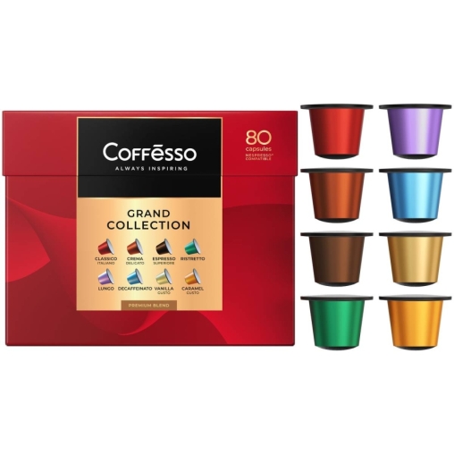 Кофе-капсулы Nespresso Coffesso АССОРТИ 8 вкусов по 5 г коробкой 80 шт.