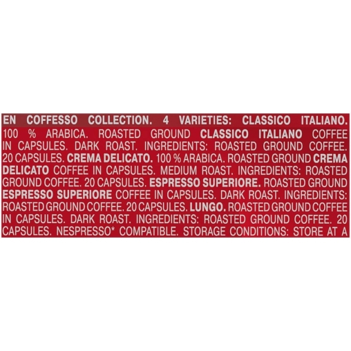 Кофе-капсулы Nespresso Coffesso АССОРТИ 4 вкуса по 5 г коробкой 80 шт.