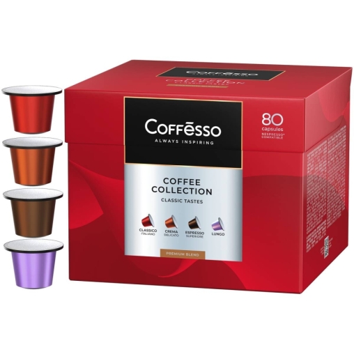 Кофе-капсулы Nespresso Coffesso АССОРТИ 4 вкуса по 5 г коробкой 80 шт.