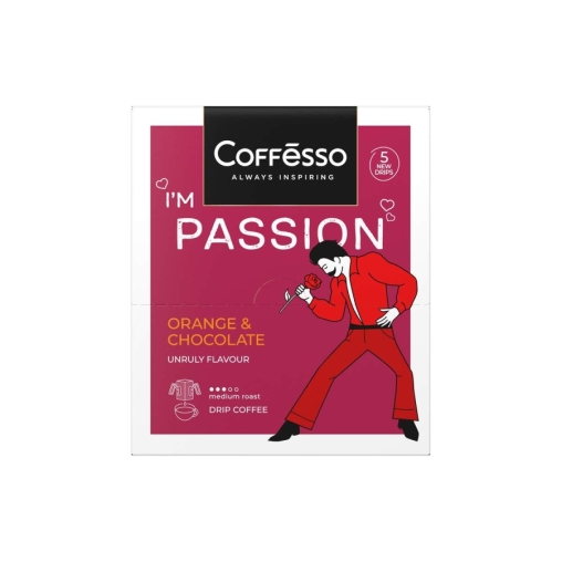Кофе молотый Coffesso PASSION ORANGE & CHOCOLATE 5 дрип пакетов по 10 г (50 г) Кофе молотый Coffesso PASSION ORANGE & CHOCOLATE 5 дрип пакетов по 10 г (50 г)