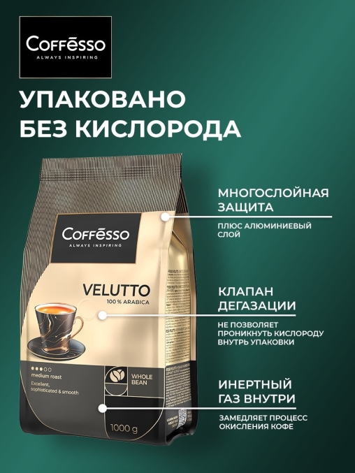 Кофе в зернах Coffesso VELUTTO 1000 г