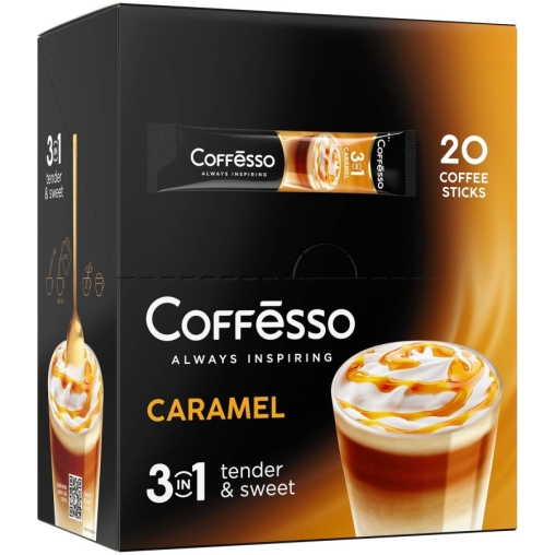 Кофе растворимый Coffesso 3 в 1 Caramel стики 14 г × 20 шт.