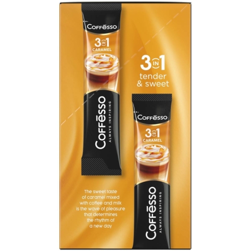 Кофе растворимый Coffesso 3 в 1 Caramel стики 14 г × 20 шт.