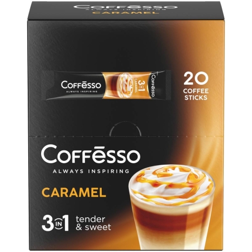 Кофе растворимый Coffesso 3 в 1 Caramel стики 14 г × 20 шт.