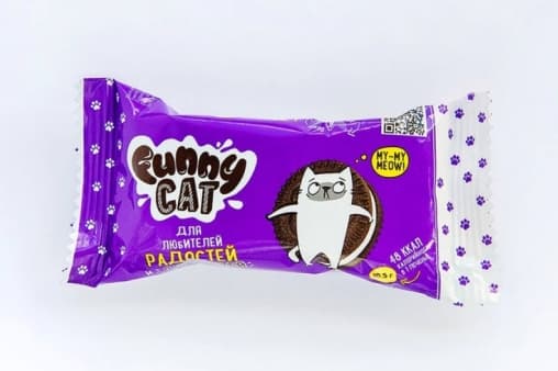 Печенье FUNNY CAT с какао и ванильной начинкой 42 г