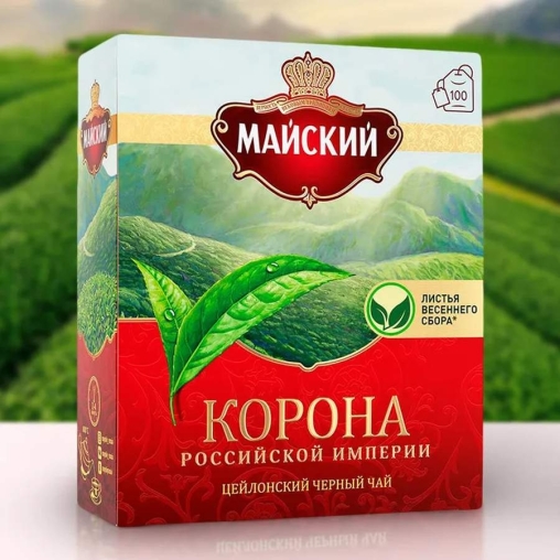 Чай черный Майский Корона Российской империи 100 пак. × 2 г