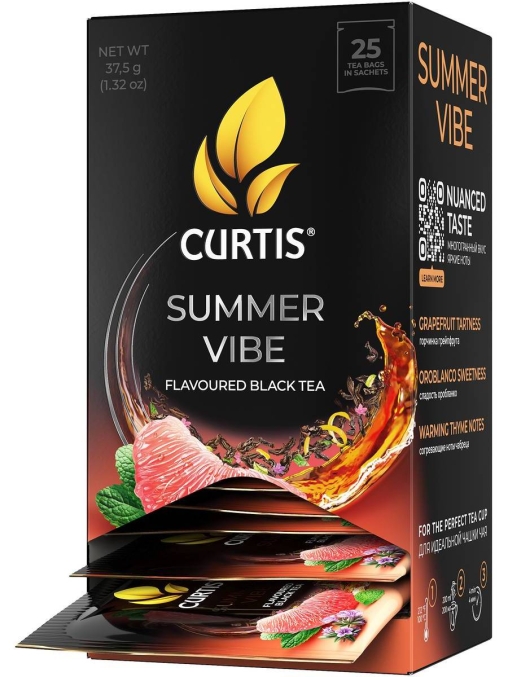 Чай черный ароматизированный Curtis Summer Vibe 25 саше × 1.5 г