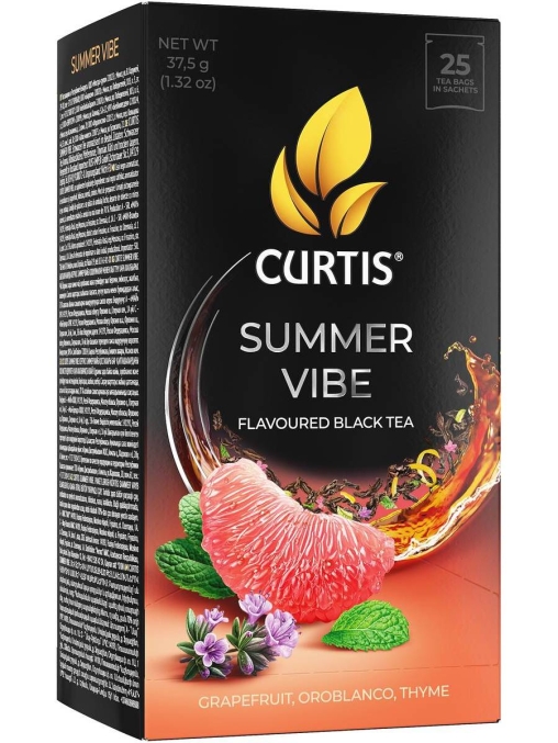 Чай черный ароматизированный Curtis Summer Vibe 25 саше × 1.5 г