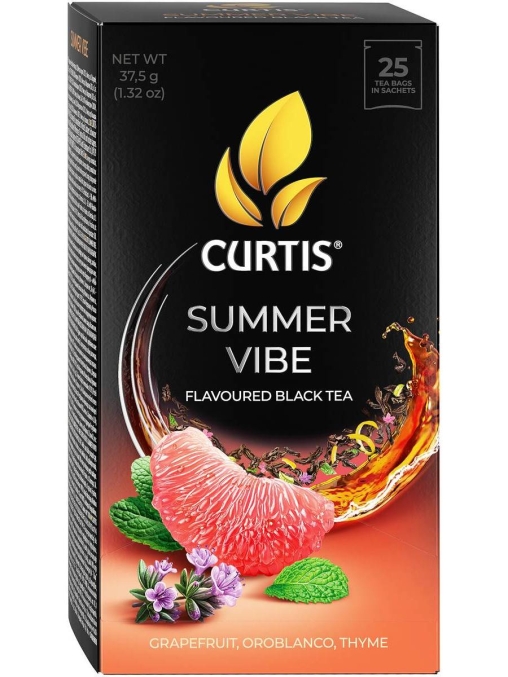 Чай черный ароматизированный Curtis Summer Vibe 25 саше × 1.5 г