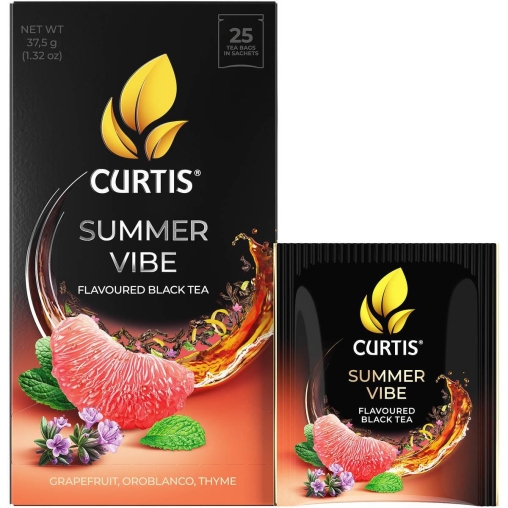 Чай черный ароматизированный Curtis Summer Vibe 25 саше × 1.5 г