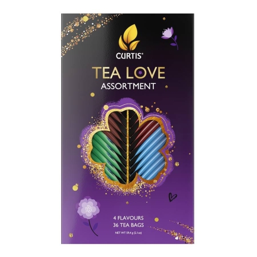 Подарочный набор чая Curtis TEA LOVE ASSORTMENT 36 саше, ассорти 4 вкуса по 9 шт. (59.4 г)