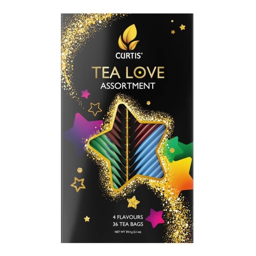 Подарочный набор чая Curtis TEA LOVE ASSORTMENT 36 саше, ассорти 4 вкуса по 9 шт. (59.4 г)