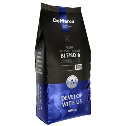 Кофе в зернах DeMarco Fresh Roasted Beans Blend 6 1000 г
