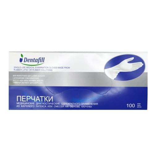 Перчатки смотровые Dentafill латекс неопудр. р. M 100 шт