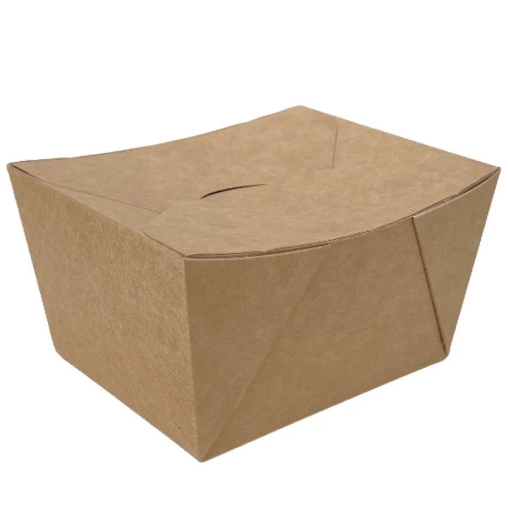 Коробка картонная для фаст-фуда DoECO FOLD BOX 600 Крафт 110×90×73 мм