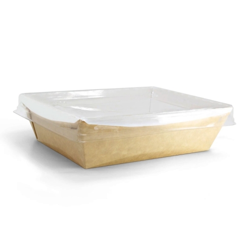 Контейнер бум. DoECO OPSALAD 1000 мл белый /крафт 222×162×55 мм