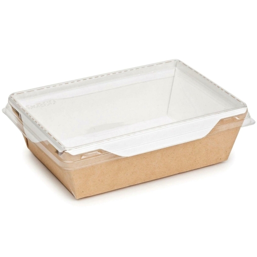 Контейнер бум. DoECO OPSALAD 800 мл белый /крафт 207×127×55 мм