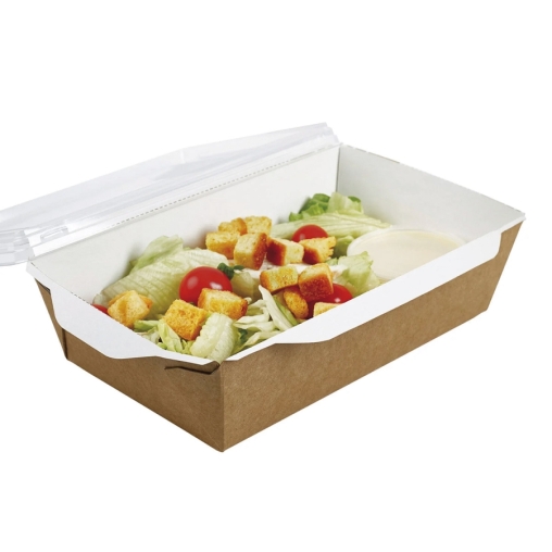 Контейнер бум. DoECO OPSALAD 800 мл белый /крафт 207×127×55 мм