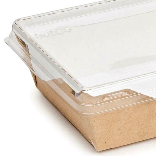 Контейнер бум. DoECO OPSALAD 800 мл белый /крафт 207×127×55 мм
