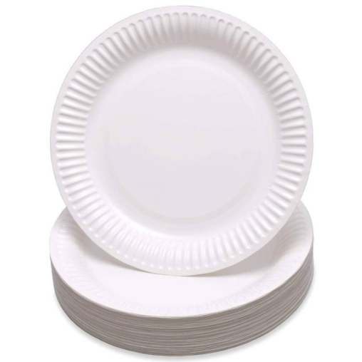Тарелка бумажная DoECO PLATE W 180 Белая d=180 мм