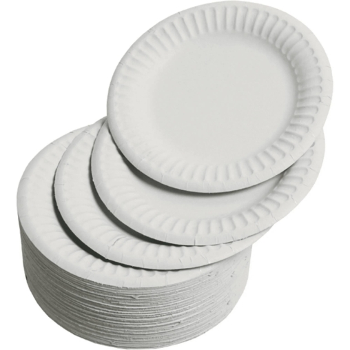 Тарелка бумажная DoECO PLATE W 180 Белая d=180 мм