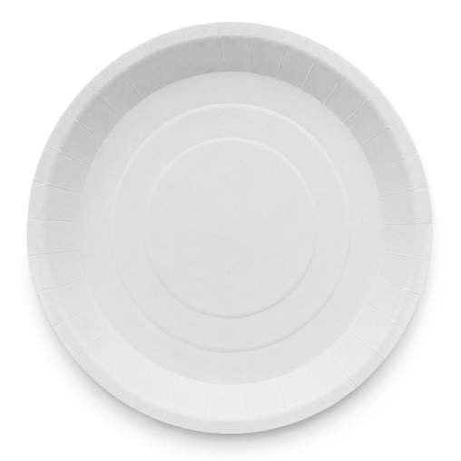 Тарелка бумажная DoECO PLATE 180 W Белая d=180 мм