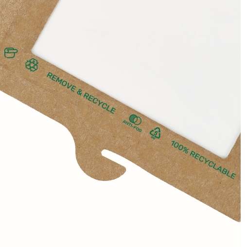 Упаковка для сэндвича DoECO SANDWICH 40 Крафт с окном 125×125×40 мм