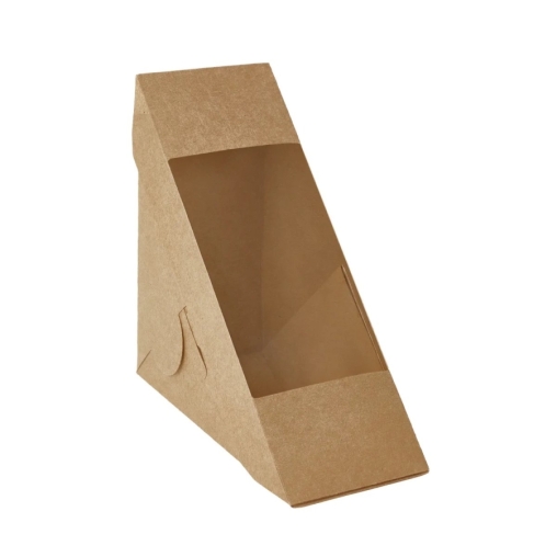 Упаковка для сэндвича DoECO SANDWICH 60 Крафт с окном 127×127×60 мм Упаковка для сэндвича DoECO SANDWICH 60 Крафт с окном 127×127×60 мм