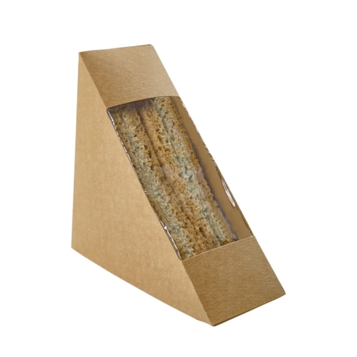 Упаковка для сэндвича DoECO SANDWICH 60 Крафт с окном 127×127×60 мм