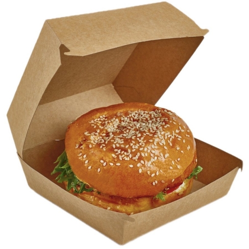 Коробка для бургера BURGER M 100×100×60 мм Крафт