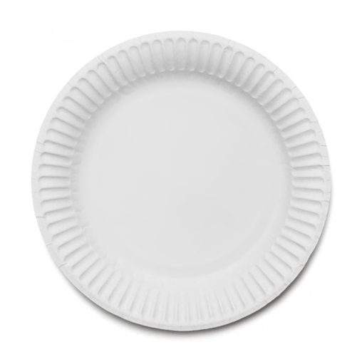 Тарелка бумажная DoECO PLATE W 180 Белая d=180 мм