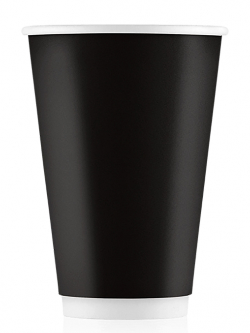 Бумажный 2-слойный стакан ECO CUPS Черный d=90 500 мл