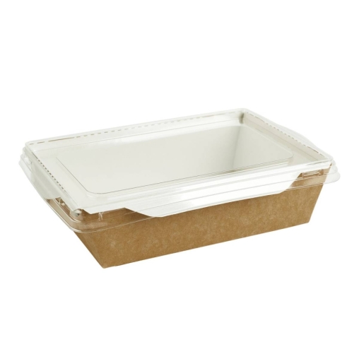 Контейнер бум. DoECO OPSALAD 400 мл белый /крафт 145×95×45 мм