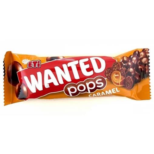 Шоколадный батончик ETi WANTED POPS Caramel 28 г