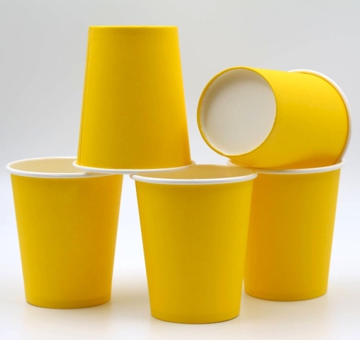 Бумажный стакан ECO CUPS Желтый d=80 250 мл