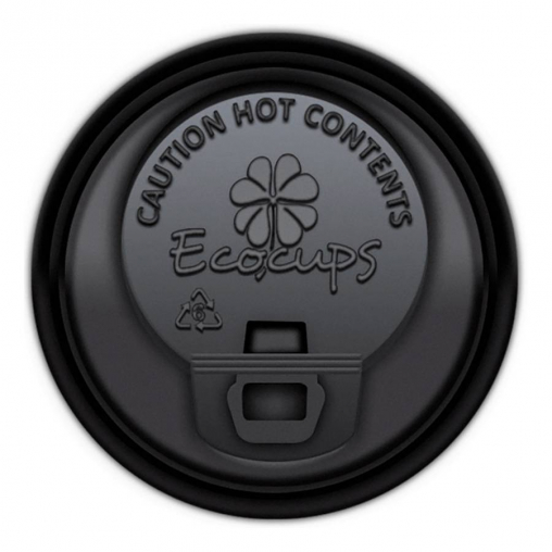 Крышка Черная с клапаном Ecocups d=80