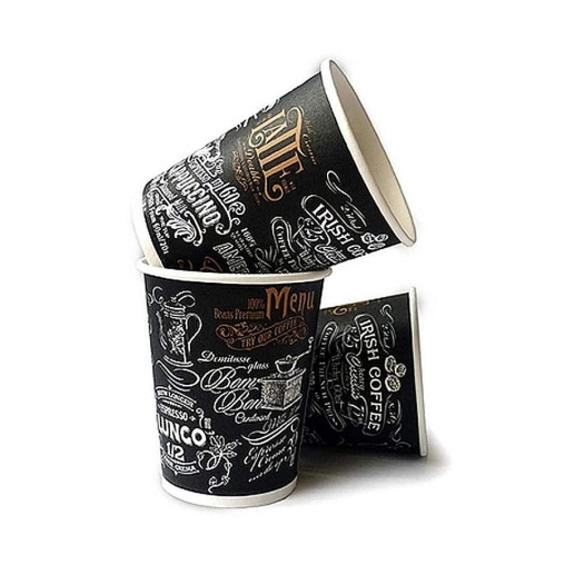 Бумажный 2-слойный стакан ECO CUPS Д06 Меню d=80 250 мл