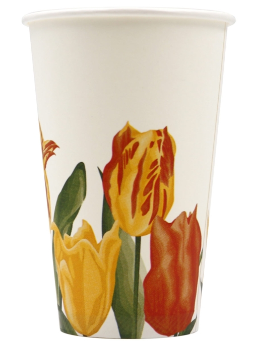 Бумажный стакан Ecopak Тюльпаны d=90 450 мл