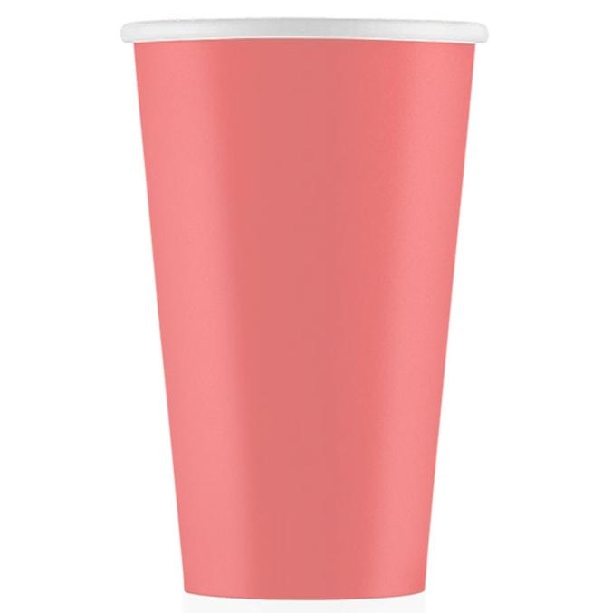 Бумажный стакан ECO CUPS Розовый d=90 500 мл