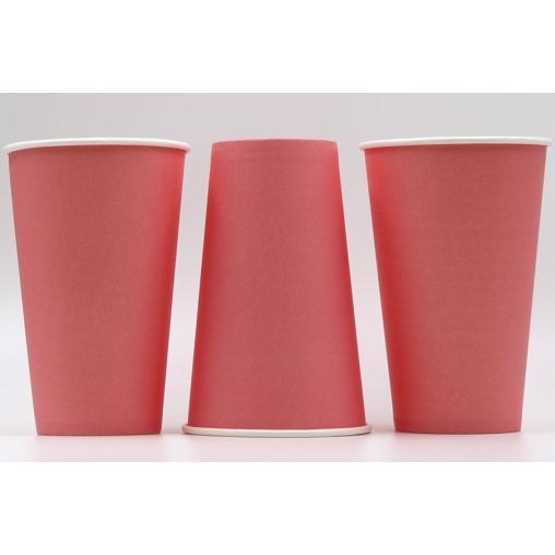 Бумажный стакан ECO CUPS Розовый d=90 500 мл