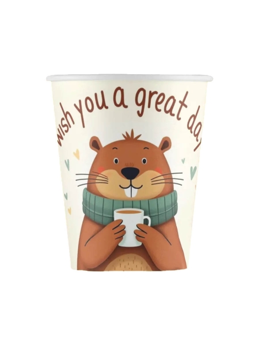 Бумажный стакан EcoCups БОБР d=80 250 мл Бумажный стакан EcoCups БОБР d=80 250 мл