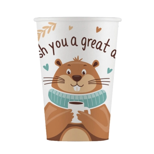 Бумажный стакан EcoCups БОБР d=90 350/400 мл