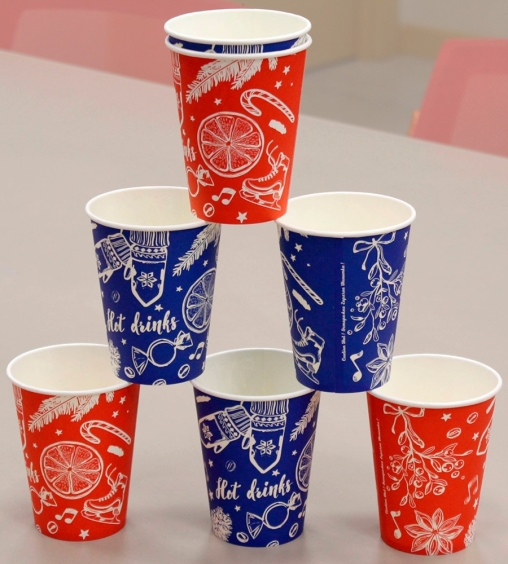 Бумажный стакан EcoCups Коллаж красный d=90 3500 мл