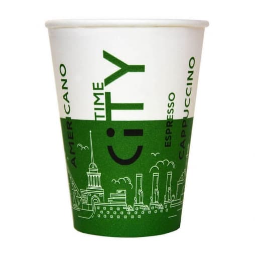 Бумажный стакан EcoCups Д-City Зеленый d=80 250 мл
